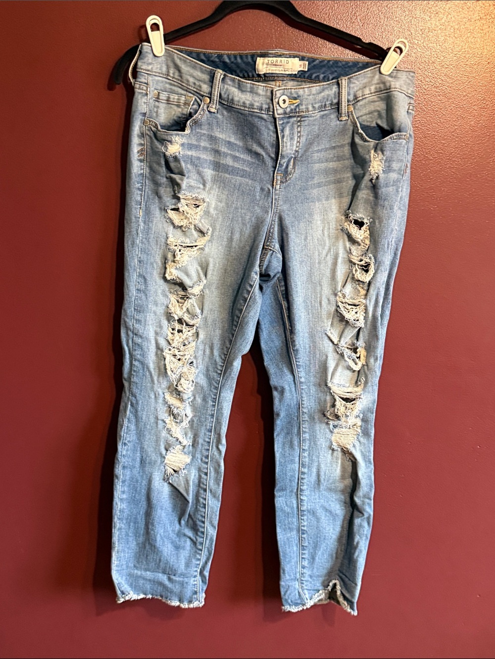 torrid Light Wash Distressed Skinny Jeans